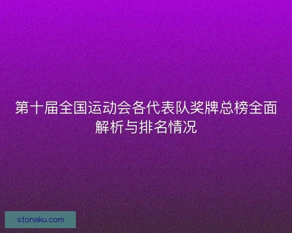 第十届全国运动会各代表队奖牌总榜全面解析与排名情况